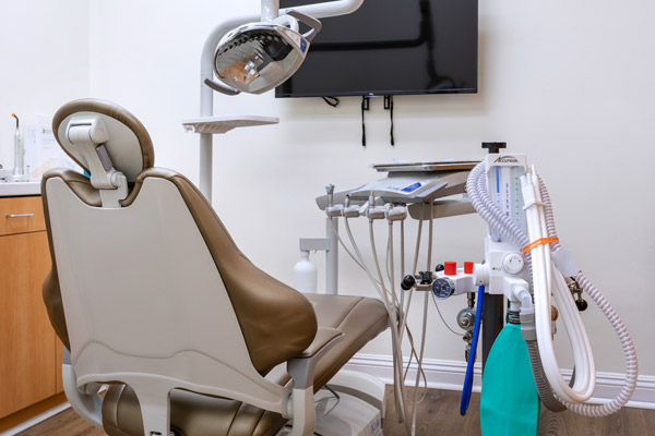 Back of dental exam chair at Higher Ground Dentistry in Upland, CA